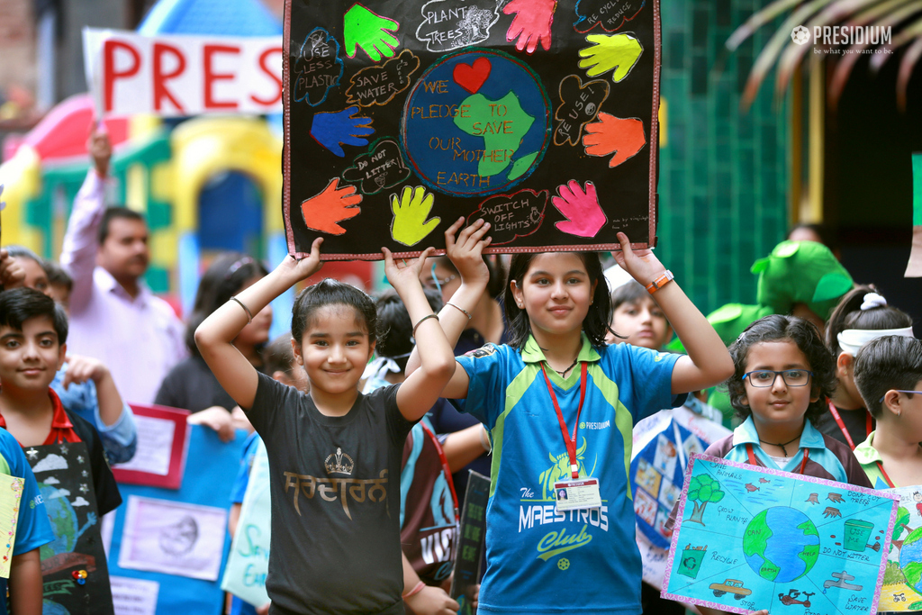 Presidium Vivek Vihar, PRESIDIANS SLOGANEER ‘SAVE EARTH’ AT A SPECIAL RALLY